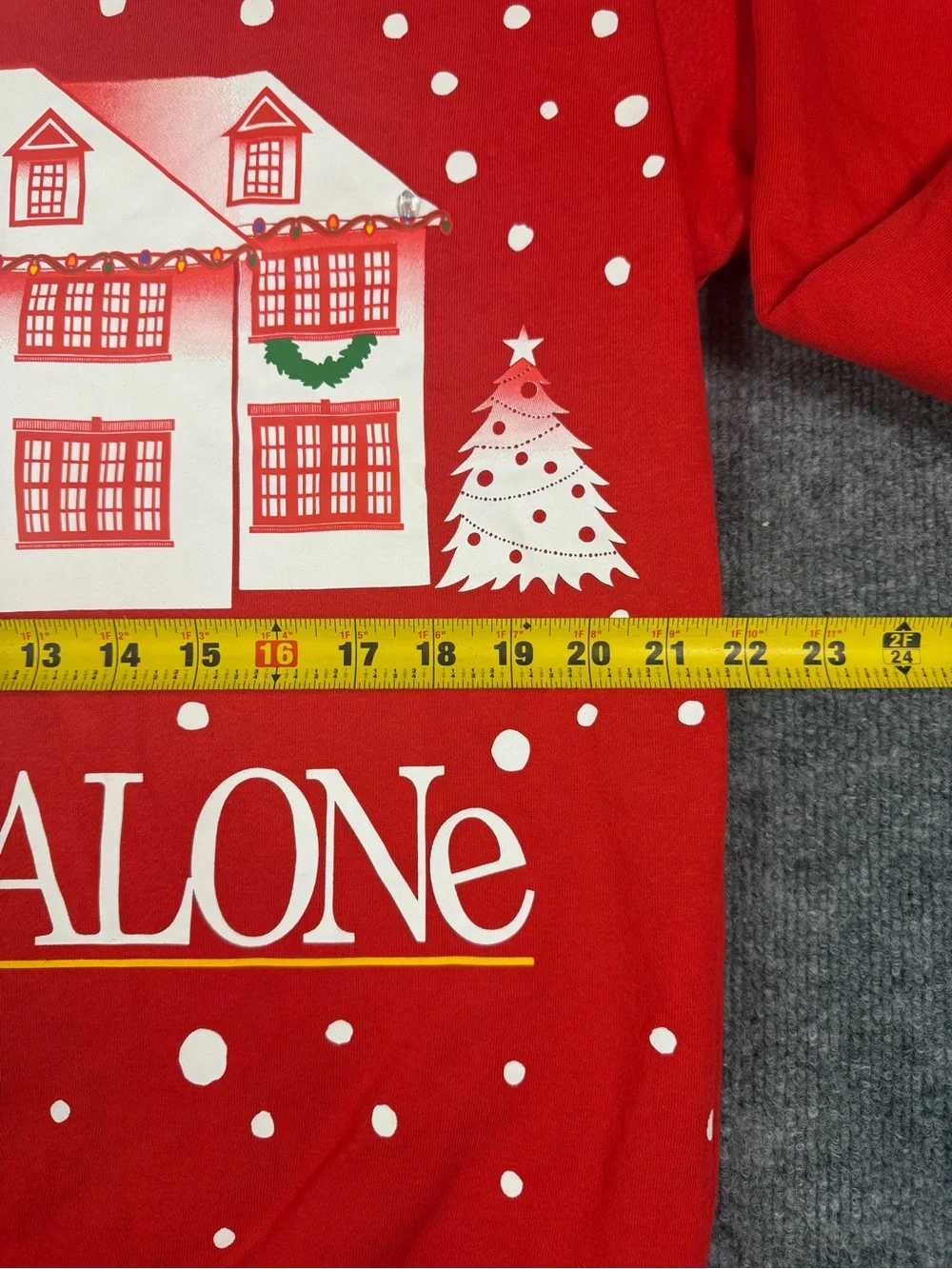 Freeze Red Home Alone Holiday Sweatshirt with White & Yellow Graphics
